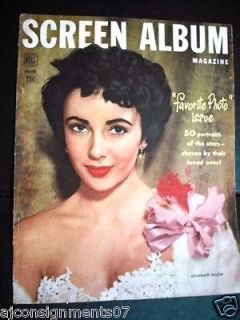 elizabeth taylor screen album magazine 1952 53 61 from lebanon