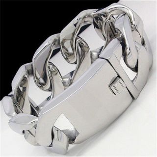 COOL HEAVY 220g CURB CHAIN Stainless Steel Bracelet 8.2 30mm