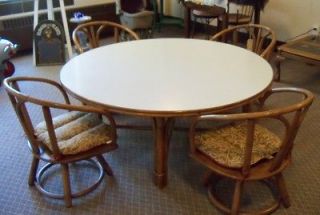  Bamboo,Rattan Family Room Table w/4 Chairs/Porch/Patio/Game/Designer