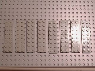 LEGO 8x Light Gray Plate 2 x 8 VGC 10030 7191 4730 4729 Train City 