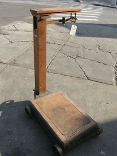 antique fairbanks wood floor weight scale  770