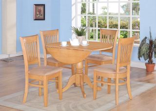3PC ROUND DINETTE KITCHEN DINING SET TABLE w/ 2 MICROFIBER UPHOLSTERED 