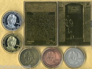Beatles John Lennon 23 Kt Gold Card Silver Brass Coins Prototype 