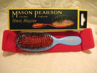 mason pearson hair brush pocket bristle and nylon blue from