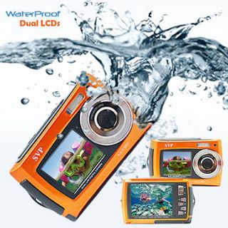 svp underwater 18mp max dual lcd screen digital camera video recorder 