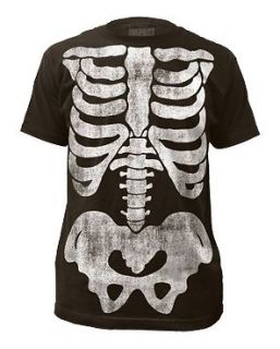 Ray Skeleton Bones Black Halloween Costume Adult T Shirt (S 2XL)
