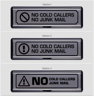 0468   Letter Box   No Junk Mail   No Cold Callers   Self Adhesive 