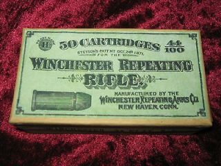   Winchester Rifle .44 Flat Rim Fire R.F Henry Cartridge Box Ammo Box