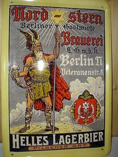 NORD STERN BEER NOSTALGIA BERLIN GERMAN BREWERY METAL SIGN