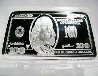Newly listed 1 Troy oz Ounce SILVER Layered $100 Hundred Dollar Bill 