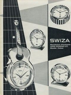 1965 Swiza Clock Company Louis Schwab S.A. Vintage 1965 Swiss Ad 