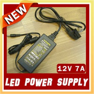 Led Power Supply Adapter 12V 7A for 5050/3528 Led Strip or LCD Monitor 
