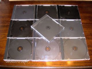   JEWEL CD CASES standard clear/black storage Compact Disc dvd storage
