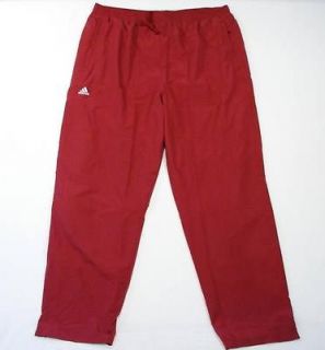 Adidas ClimaProof Mesh Lined Dark Red Warm Up Track Pants Mens NWT