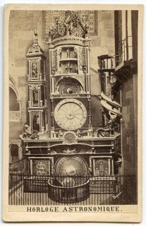 1870s cdv of astronomical clock in strasbourg cathedral time left