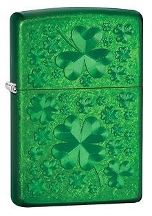 zippo clover meadow green iced finish new in box 28354