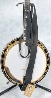 leather buffalo cradle banjo strap lakota soft black 