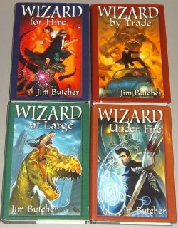 LOT Jim Butcher WIZARD FOR HIRE BY TRADE AT LARGE UNDER FIRE Dresden 