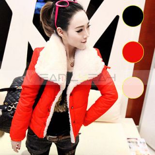 Korea Womens Fashion Big Lapel Winter Warmer Lammy Coat Jacket 