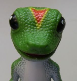 2010 geico gecko figurine with base lizard toy icon time