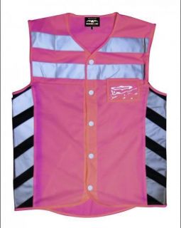 MISSING LINK WOMENS MESH EXPANDABLE SAFETY VEST HI VIS PINK NEW MUWP