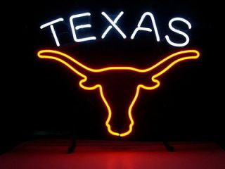 NEW TEXAS LONGHORNS REAL NEON LIGHT BEER PUB SIGN