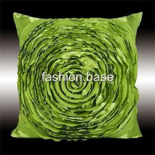 rare lime green silk 3d raised rose cushion covers