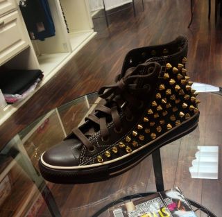 custom made spike stud all star all leather converse
