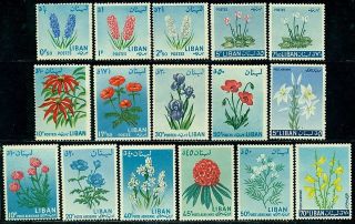 Lebanon 1964 Flower,Plants,Jasmine,Lily,Daffodil,Laurel,Cyclamen,M.847 
