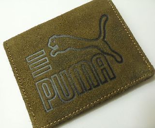 puma brown goat skin genuine leather wallet 