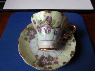 lefton china demitasse cup and saucer 124 w gold trim