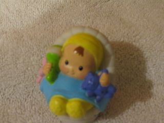 used RARE FISHER PRICE LITTLE PEOPLE BABY ON A BASKET BASSINET