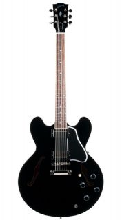 NEW GIBSON ES 335 Dot Plaintop Ebony Electric Guitar w/case
