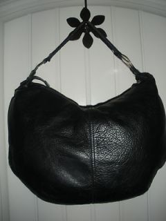 LUCKY BRAND Pebbled Leather Large Hippie Peace Hobo Shoulder Bag Purse 