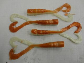 Bulk Soft Plastic 6 Lobster Tail (Medium), Brown/White, 4 Count (New)