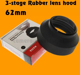 62mm Rubber Lens Hood Standard Wide Tele 3 stage for Canon Tamron 