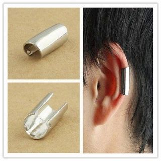Newly listed Edgy Smooth Long Polished Silver Cartilage Clip Ear Cuff