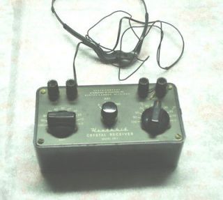 Heath Kit Crystal AM Receiver with Earphones #CR1 Built in Mid 50s