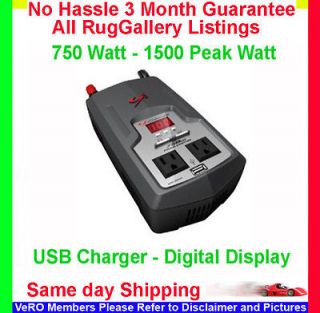   CAR POWER INVERTER 750 WATT USB PHONE BATTERY CHARGER XI75DU
