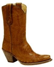 NIB Womens Corral G1903 Brown Cognac Stitched Snip Toe Cowboy Boots