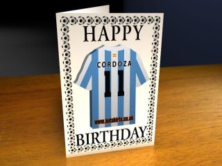 malaga fc football shirt birthday card personalise from united kingdom