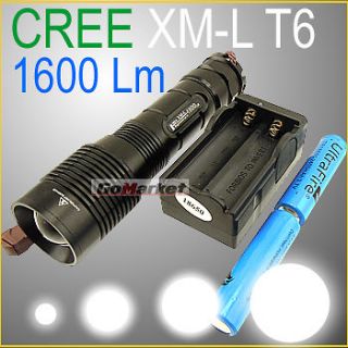 1600 Lumens CREE XM L XML T6 LED Flashlight Torch Zoomable KEYGOS M12 