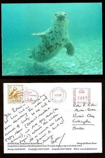 POSTCARD WITH STAMP 2000 LUNDY SEAL,LUNDY ISLAND,BRISTOL CHANNEL