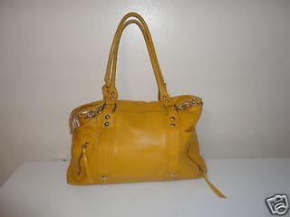 marco buggiani yellow leather shoulder tote italian handbag