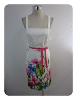New Kim Rogers White Multi Floral Cotton Convertible Dress 14P $72