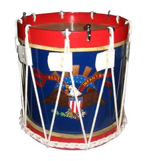 Marching Snare Civil War Rope Tension Drum Cow Hide Skin With Blet 