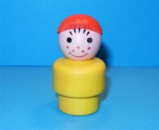 Vintage Fisher Price Little People Yellow School Happy Boy Freckles 