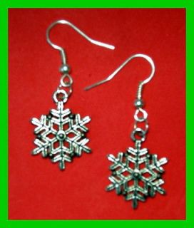 snowflake earrings little silver snowflakes perfect for the christmas 