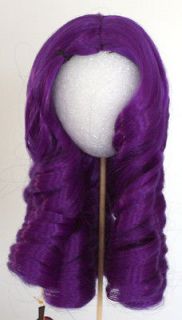 BJD Ball Jointed Doll Wig Giant Curls Indigo Purple Sizes 6, 7, 8, 9 