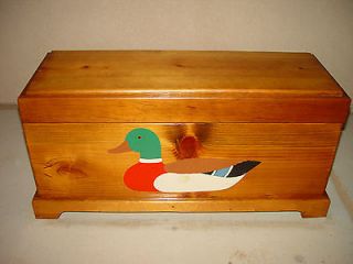 Country Pine Storage Trunk with Painted Duck Design Local Pickup / or 